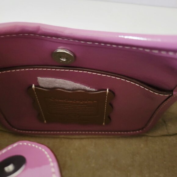Coach CQ003 Coachtopia Ergo Crinkled Patent Leather Shoulder Bag Lilac Berry - Picture 7 of 7